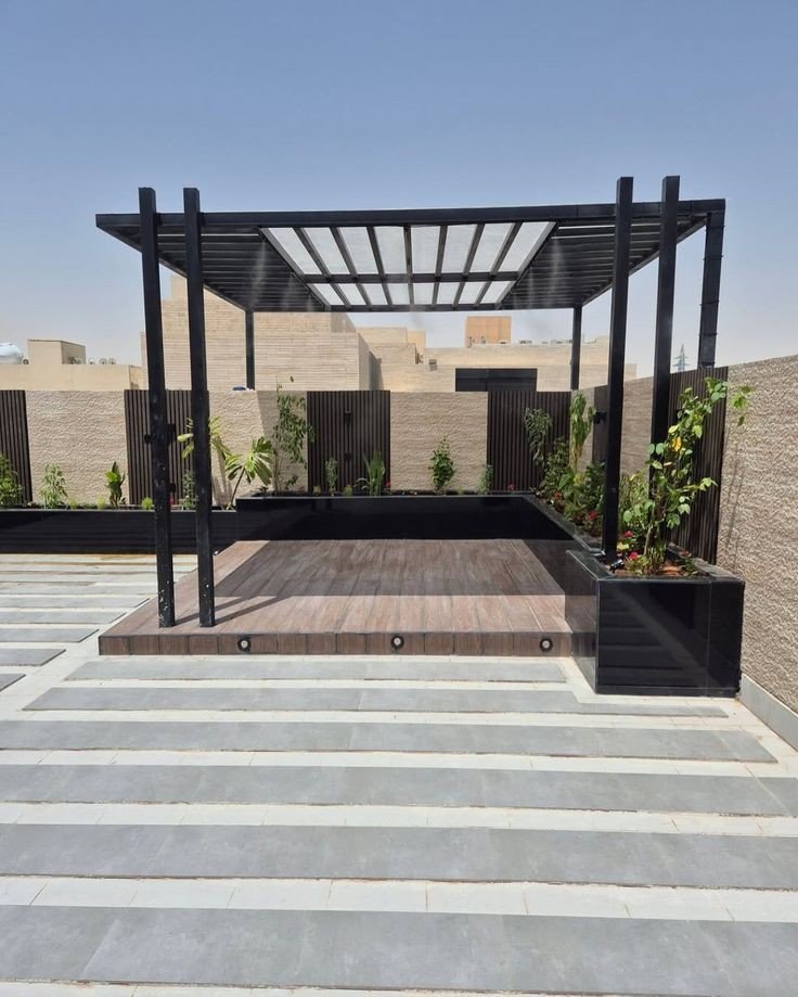 مظلات جلسات عائلية في السطح