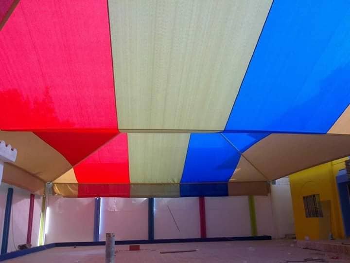 مظلات ممرات المشاة في الحج
